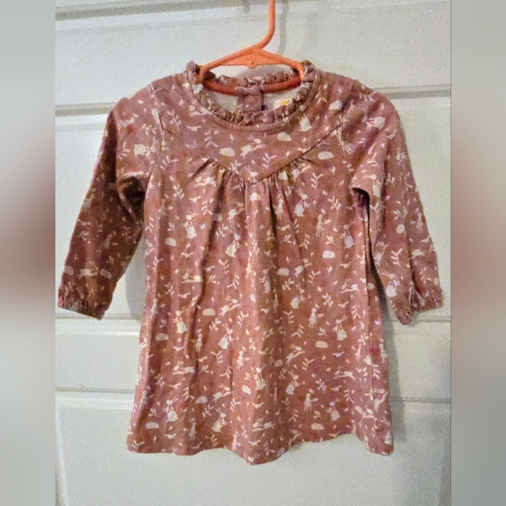Baby Boden Dusky Rose Fairy Dress With Rabbits, 6-12 Months
